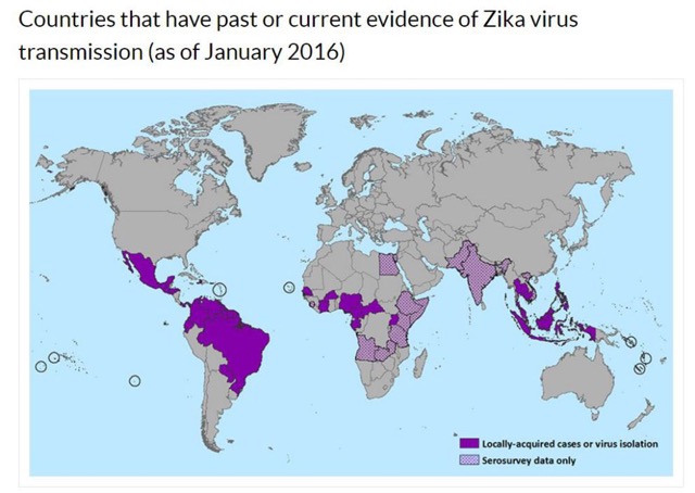 Carte de propagation de Virus Zika